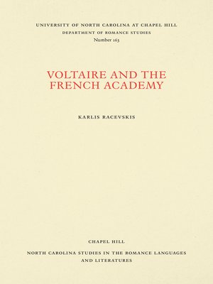 cover image of Voltaire and the French Academy